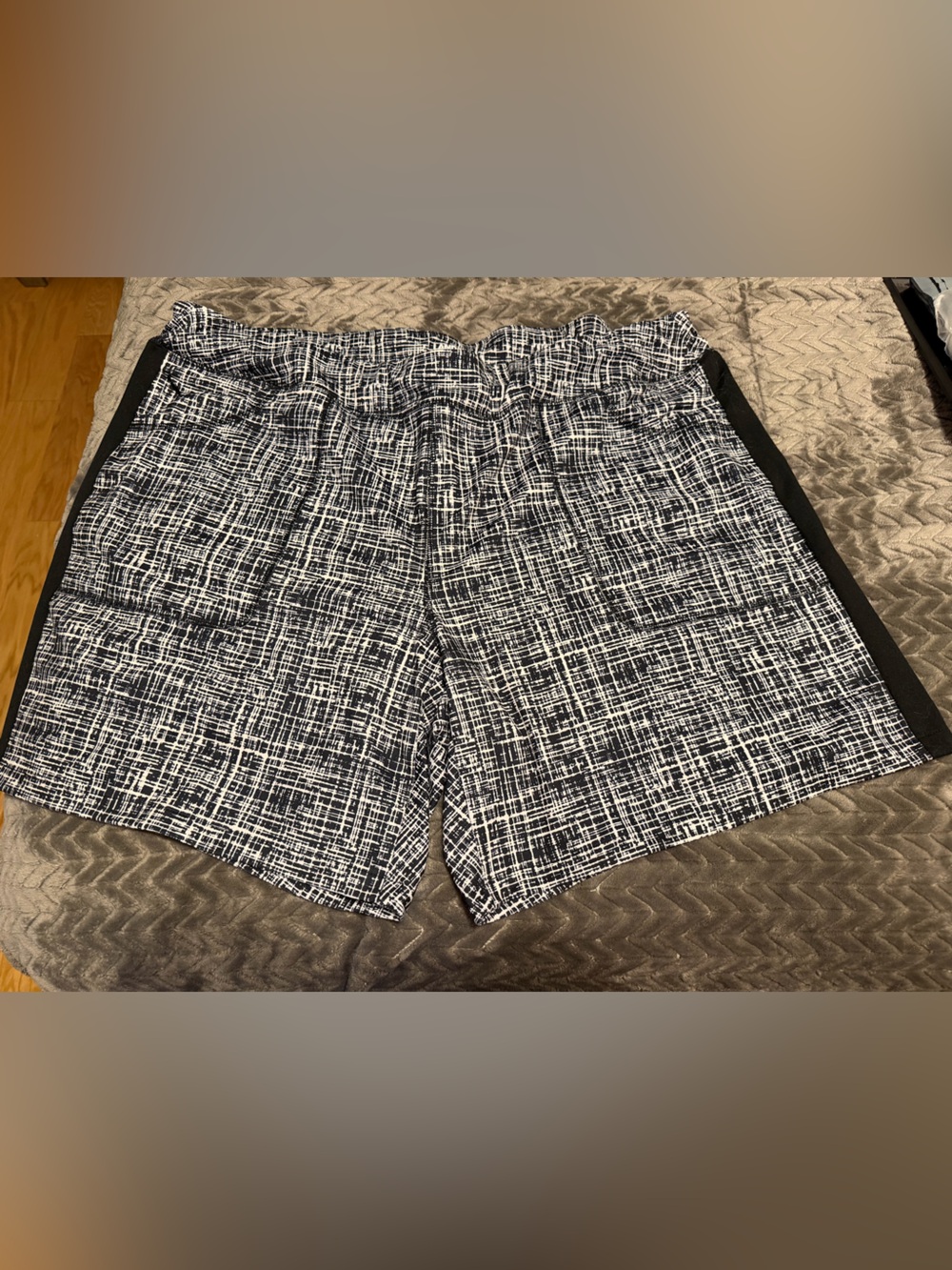 Lands End Black & White Athletic Shorts